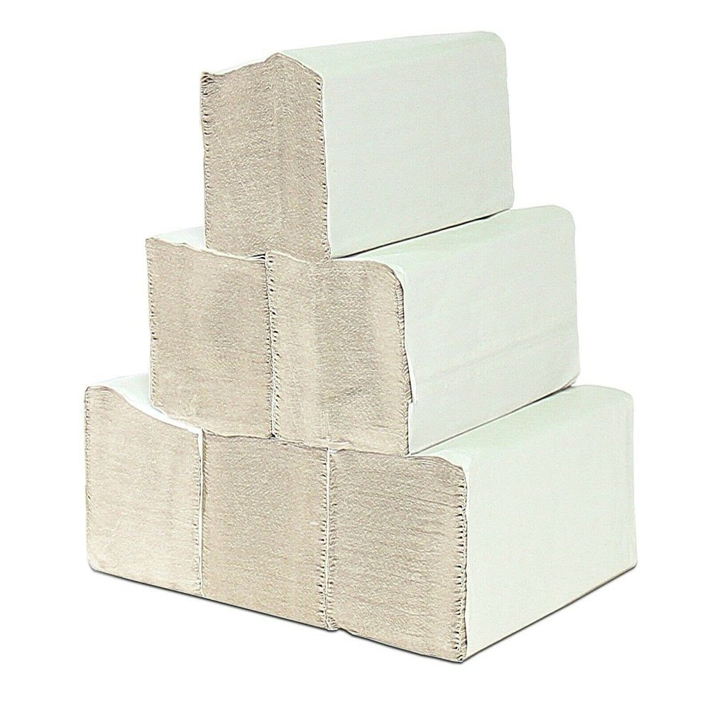 Paper Towels, Folded, 1-Ply, Natural White, 5,000 Sheets