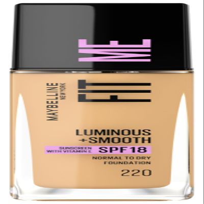 Maybelline New York Fit Me! Matte + Poreless Foundation, 220 Natural Beige, 30 ml