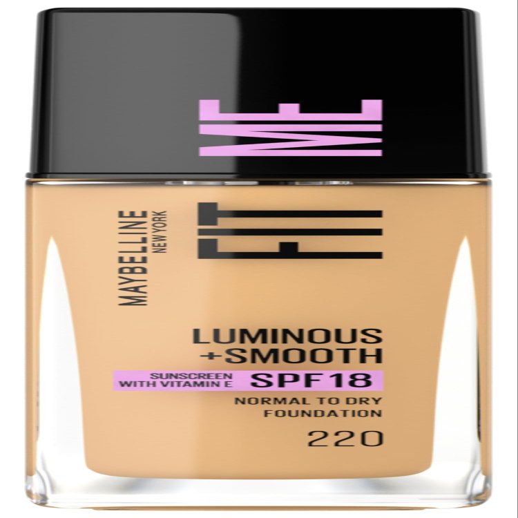 Maybelline New York Fit Me! Matte + Poreless Foundation, 220 Natural Beige, 30 ml