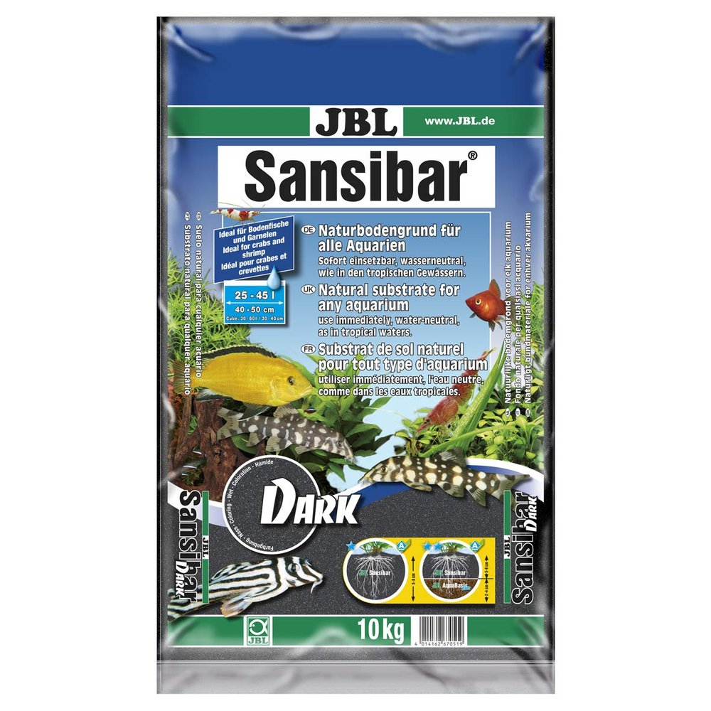 JBL Sansibar Dark Substrate for Freshwater Aquariums, 10 kg, 67051