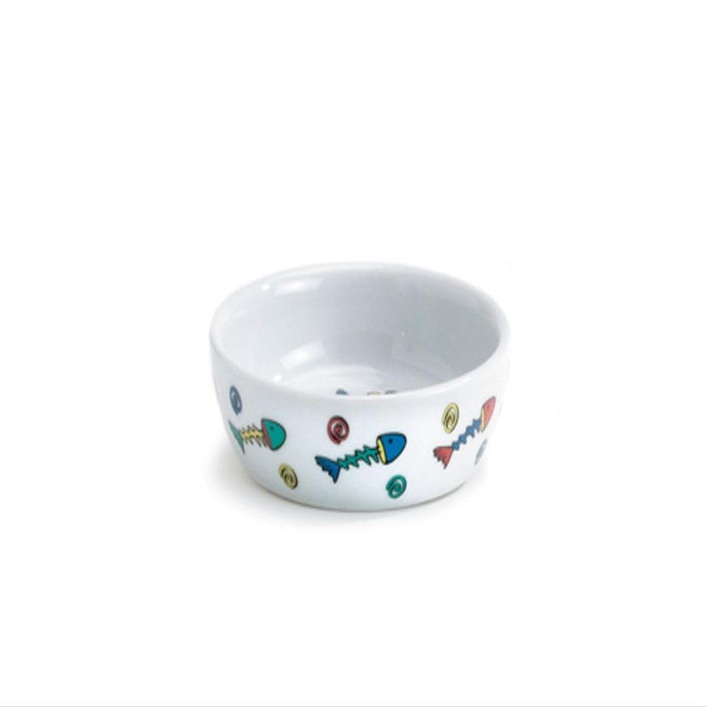 Beeztees 651050 Cat Bowl with Fish Designs, 330 ml, 13 cm