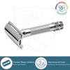 MERKUR 34C Safety Razor | Gloss Chrome Short Handle | Closed Comb view 4