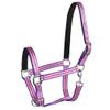 PFIFF 101517 Plastic Halter, Pasture Halter Stable Halter, Pink-White-Purple, Cob view 1