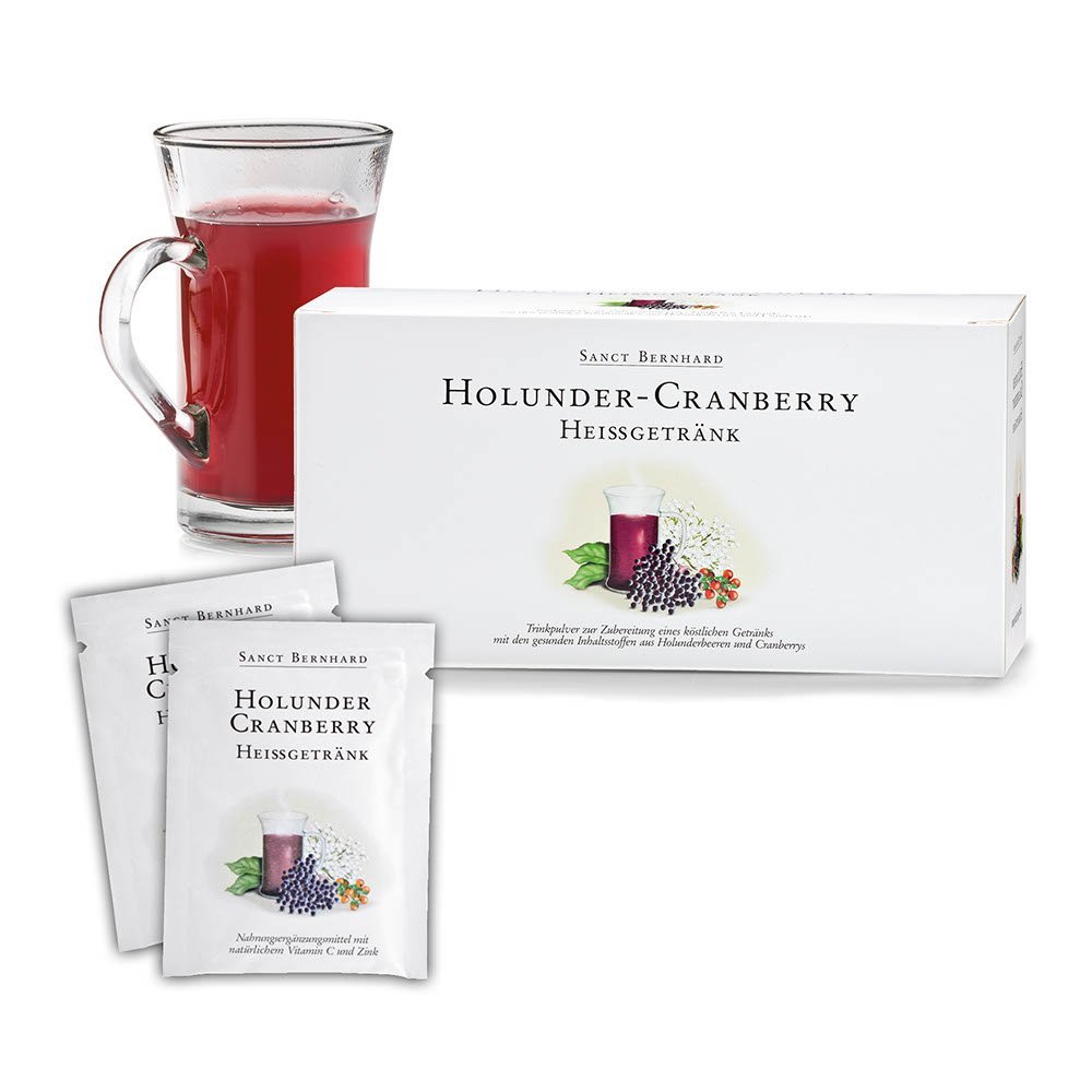 Sanct Bernhard Elderberry-Cranberry Hot Drink with Natural Vitamin C and Zinc