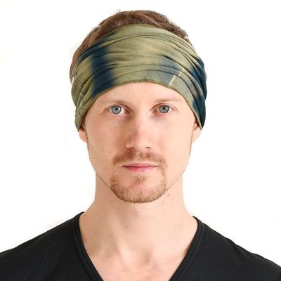 CHARM Women's Hand-Dyed Japanese Marble Khaki Headband