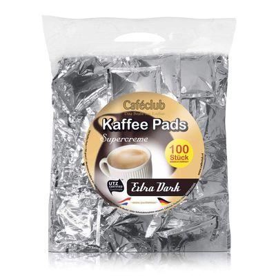 Cafclub Supercreme Extra Dark Roast Coffee Pads, 100 ct. Mega Bag
