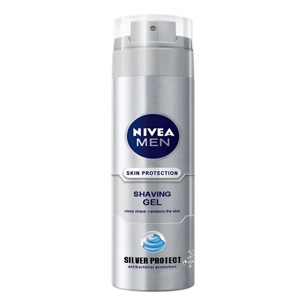 NIVEA MEN Shaving Gel Silver Protect, 200ml (Pack of 2)
