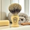 Parker Safety Razor 100% Pure Badger Bristle Shaving Brush with Classic Handle and Ivory Stand view 3