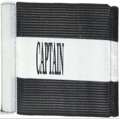 Solex Sports Captain's Armband with Hook-and-Loop Closure, Black/White, 8.5 x 12 x 12 cm, 45925