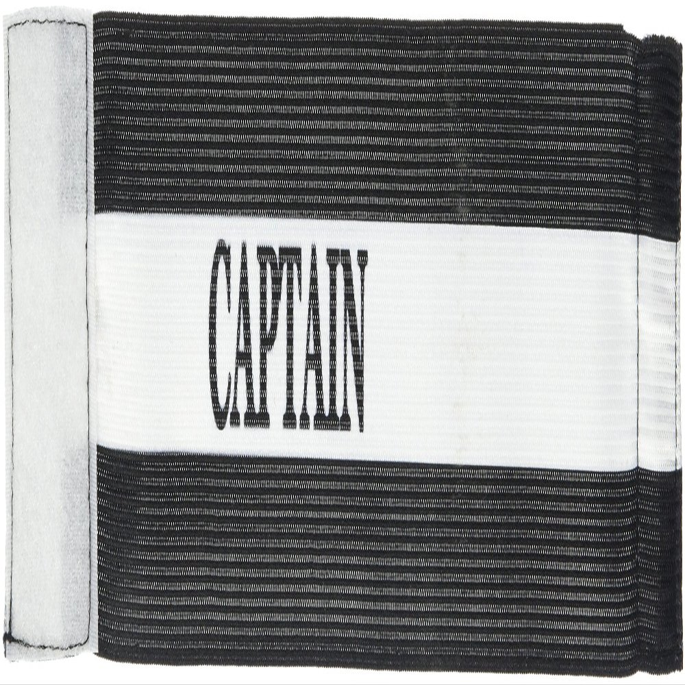 Solex Sports Captain's Armband with Hook-and-Loop Closure, Black/White, 8.5 x 12 x 12 cm, 45925