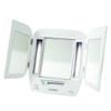 Jerdon JGL10W Euro Tri-Fold Lighted Mirror, 5X Magnification, 4 Light Settings, White view 1