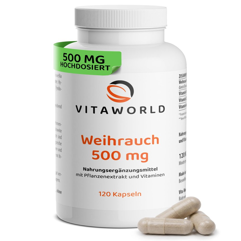 vitaworld Frankincense Capsules, 500 mg Frankincense Extract per Day, 120 Count