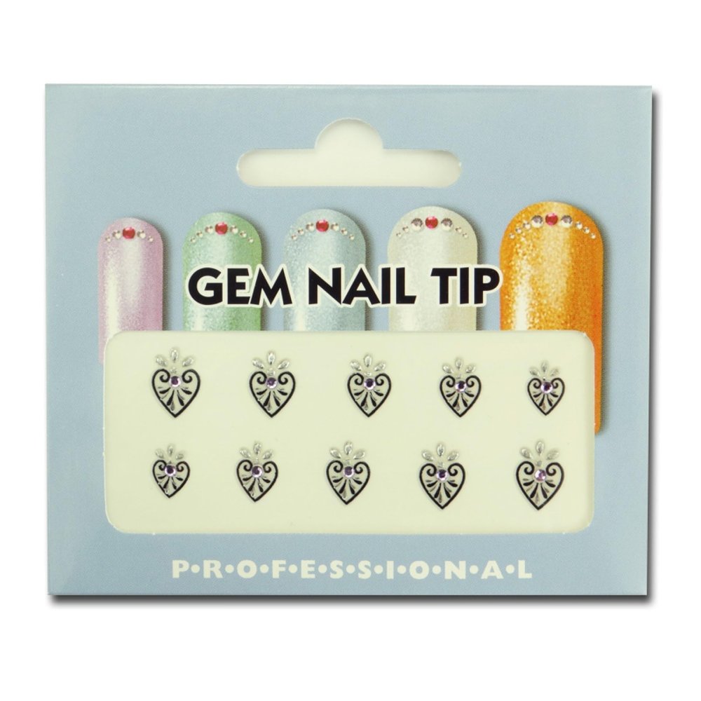 Gem Nail Tips Nail Art Stickers, 3-Pack