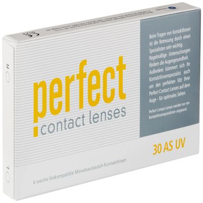 Perfect 30 AS UV Soft Monthly Contact Lenses, 6 Pack, BC 8.60 mm, DIA 14.20 mm, +3.25 D