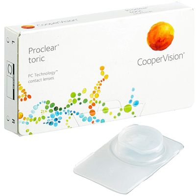 Proclear Toric Soft Monthly Contact Lenses, 3 Pack / BC 8.80 mm / DIA 14.4 / CYL -0.75 / Axis 10 / -1.75 D