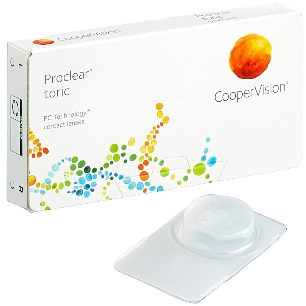 Proclear Toric Soft Monthly Contact Lenses, 3 Pack / BC 8.80 mm / DIA 14.4 / CYL -0.75 / Axis 10 / -1.75 D