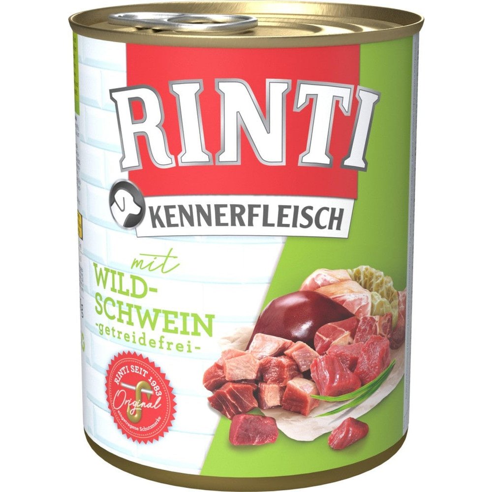 12-Pack Rinti Pur Kennerfleisch Wild Boar 800 g