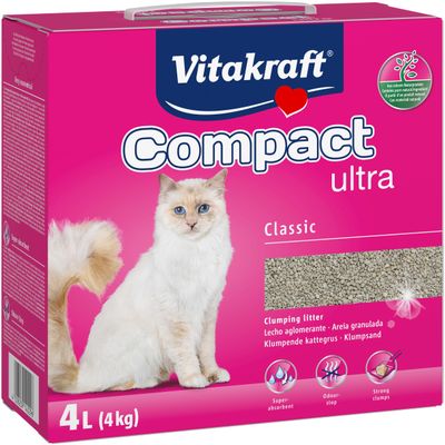 Vitakraft Compact Ultra Classic Cat Litter, Clumping, 4kg