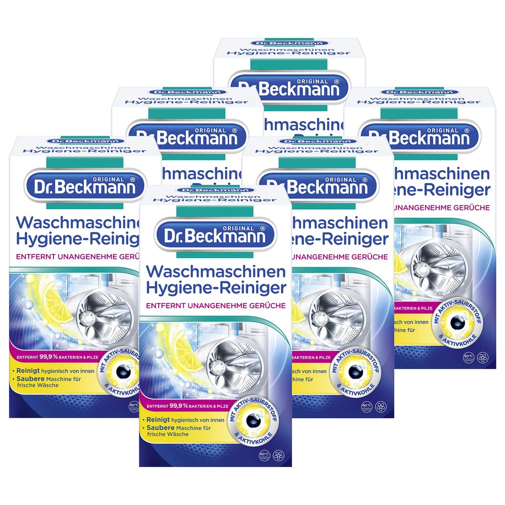 Dr. Beckmann Washing Machine Hygiene Cleaner with Activated Carbon (6 x 250 g)