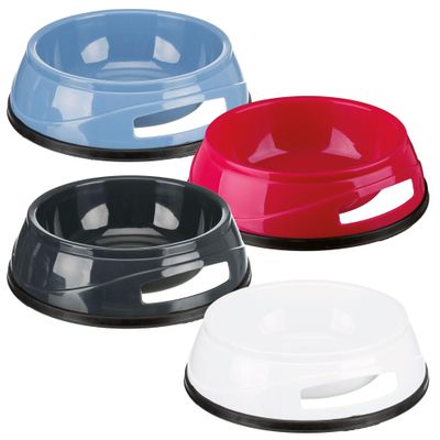 Trixie Plastic Dog Bowl with Rubber Ring 0.5 L / 14 cm (Assorted)