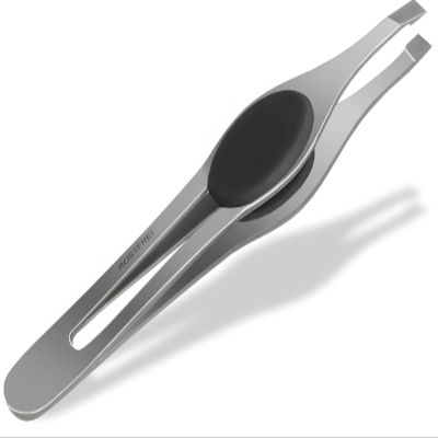 Tweezing Tweezer with Soft Grip, Straight Tip, 10 cm