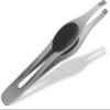 Tweezing Tweezer with Soft Grip, Straight Tip, 10 cm view 1