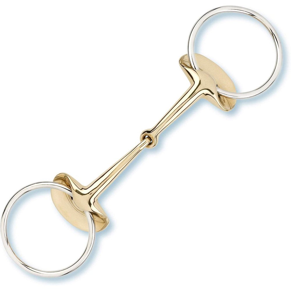 Stübben 2264 Golden Wings Single-Jointed Snaffle Bit - 14.5 cm - 14 mm - Sweet Copper