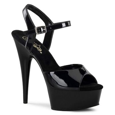 Pleaser DELIGHT-609 Women's Sandals, Black (Blk pat/blk), EU 42 (UK 9) (US 12)