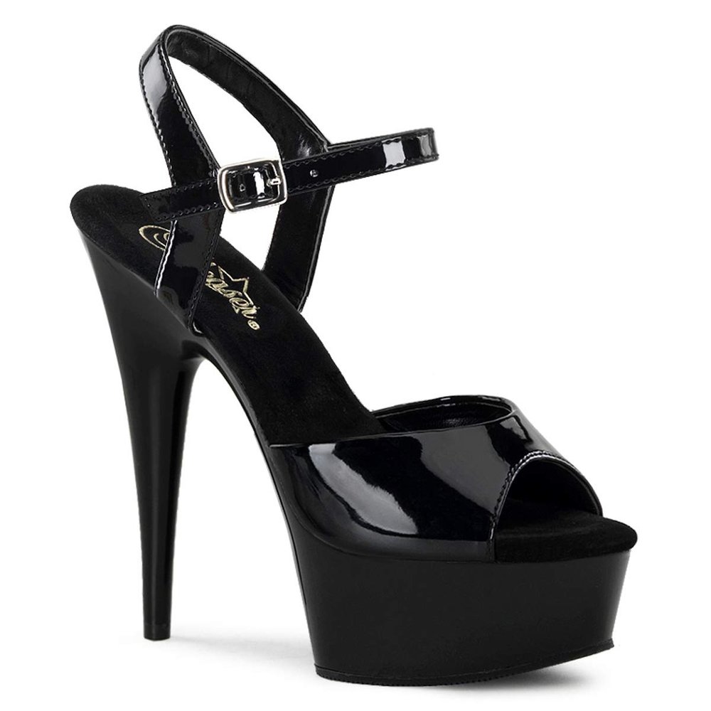 Pleaser DELIGHT-609 Women's Sandals, Black (Blk pat/blk), EU 42 (UK 9) (US 12)