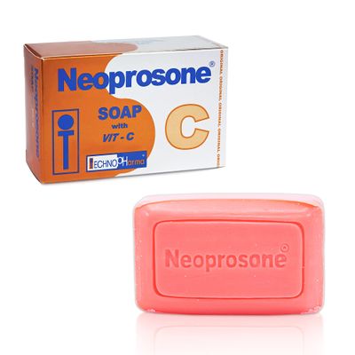 Neoprosone Skin-Lightening Soap, 2.82 oz / 80 g, Hyperpigmentation Cleansing Bar with Vitamin C and Castor Oil