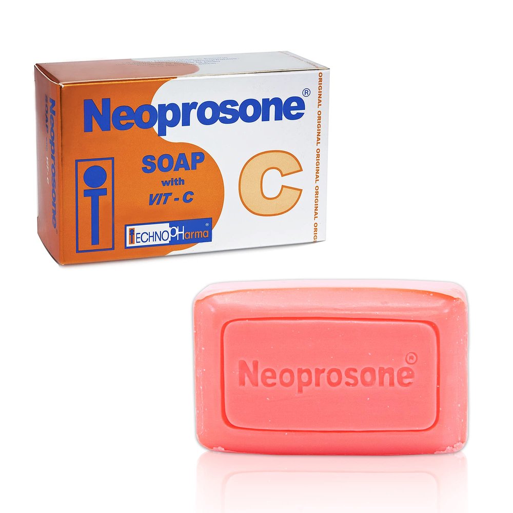 Neoprosone Skin-Lightening Soap, 2.82 oz / 80 g, Hyperpigmentation Cleansing Bar with Vitamin C and Castor Oil
