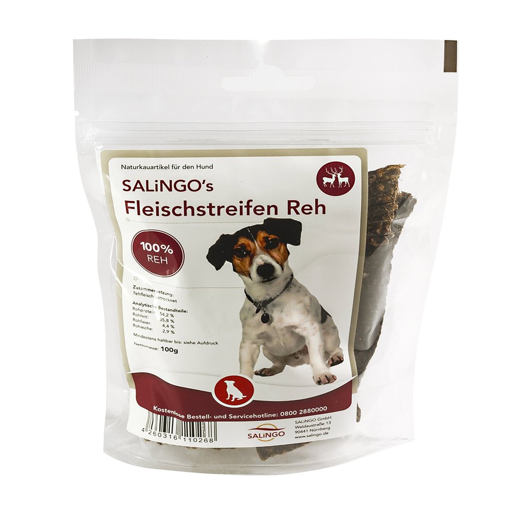 SALiNGO Venison Chews for Dogs, 100g