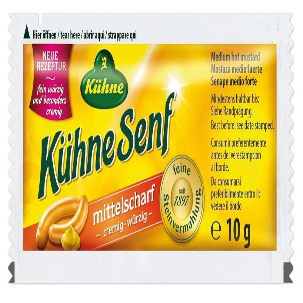 Kühne Medium-Hot Mustard, 150 x 10 g Sachets