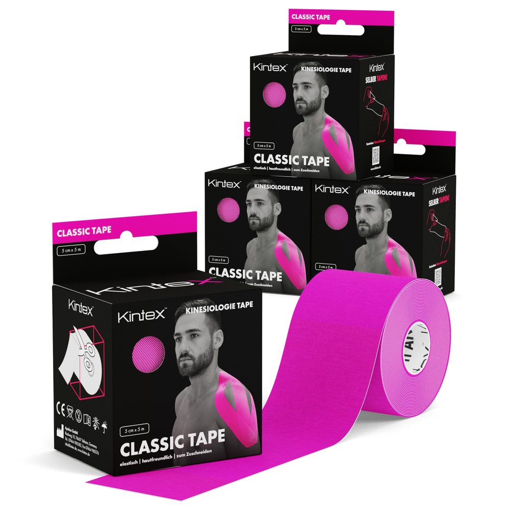Kintex Kinesiology Tape, 4 Rolls, 2 in x 16.4 ft, Elastic & Water-Resistant