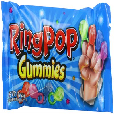 Bazooka Ring Pop Gummy Animals Bag, 1.70 Grams (16 Pieces)