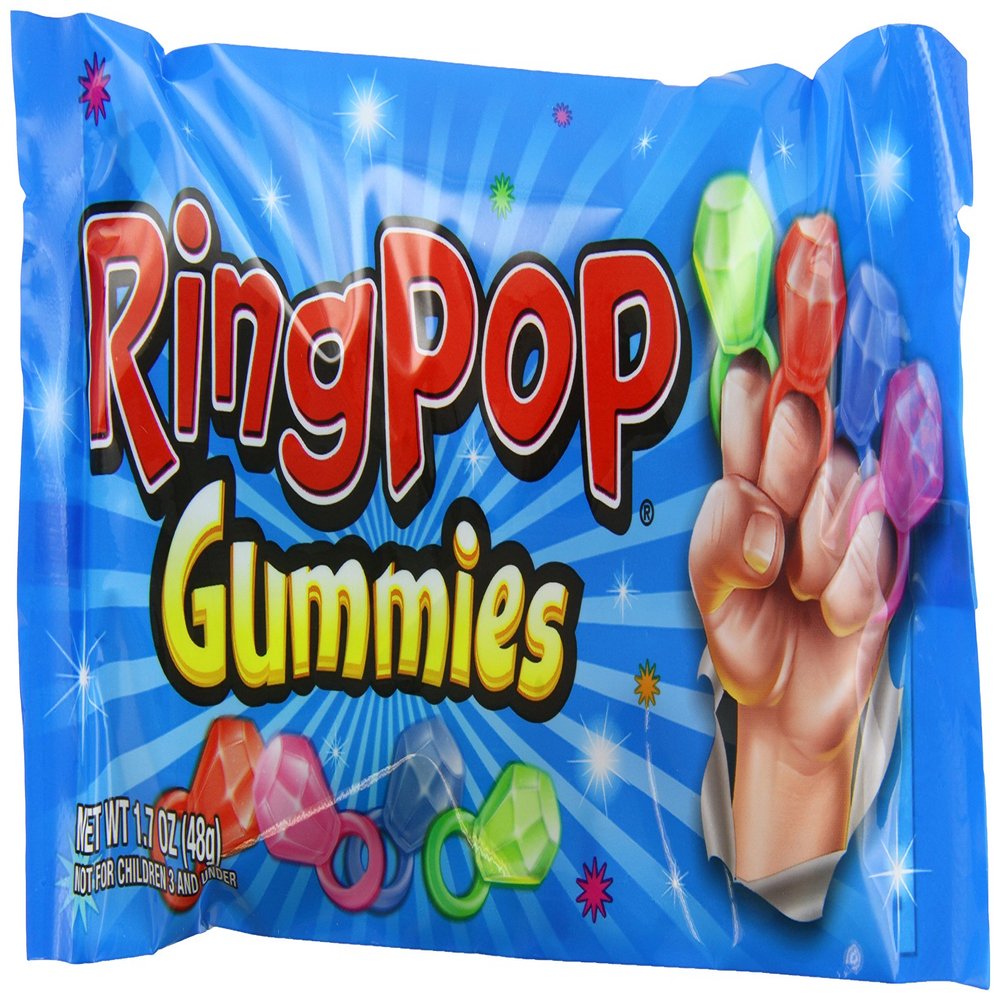 Bazooka Ring Pop Gummy Animals Bag, 1.70 Grams (16 Pieces)
