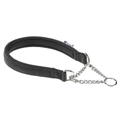 Ferplast Daytona Semi-Choke Dog Collar, Adjustable, Nylon, Padded, Black, M