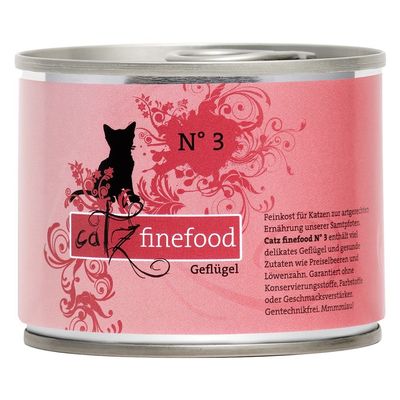 catz finefood N 23 Beef & Duck Gourmet Wet Cat Food with Cranberry & Aloe Vera, 6 x 200 g Cans