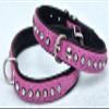 Pink Leather Dog Collar with Rhinestones, 19–23 cm Neck Size view 2
