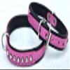 Pink Leather Dog Collar with Rhinestones, 19–23 cm Neck Size view 3