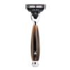 MHLE Vivo 4-Piece Shaving Set with System Razor, Horn-Brown Resin Handle view 2