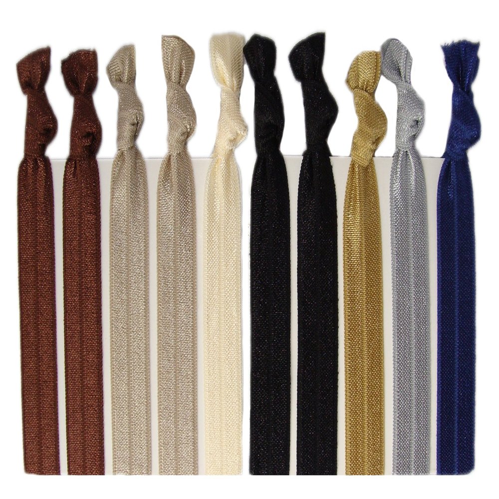 Kenz Laurenz Hair Ties, Neutral Colors, 10 Pieces