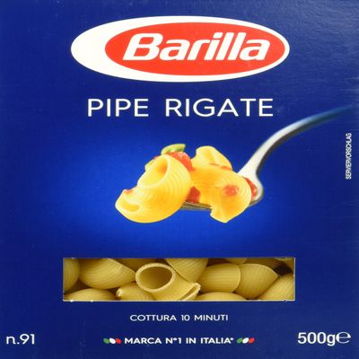 Barilla Durum Wheat Pipe Rigate Pasta No. 91, 12-Pack (12 x 500 g)