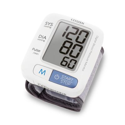 Citizen CH-650 Digital Wrist Blood Pressure Monitor, Large LCD, 60-Memory, Arrhythmia Detection, WHO Indicator, 13.5–21.5 cm Cuff