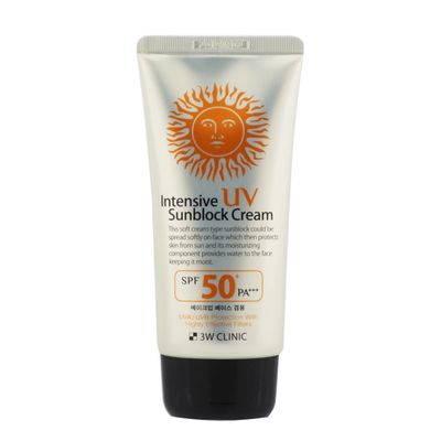 3W Clinic Intensive UV Sunblock Cream SPF 50+ PA+++ Facial Sunscreen