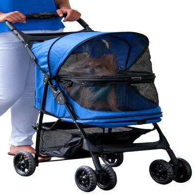 Pet Gear 02702 Happy Trails Dog/Pet Stroller, Zip-Free, Up to 15.9 kg, Sapphire Blue