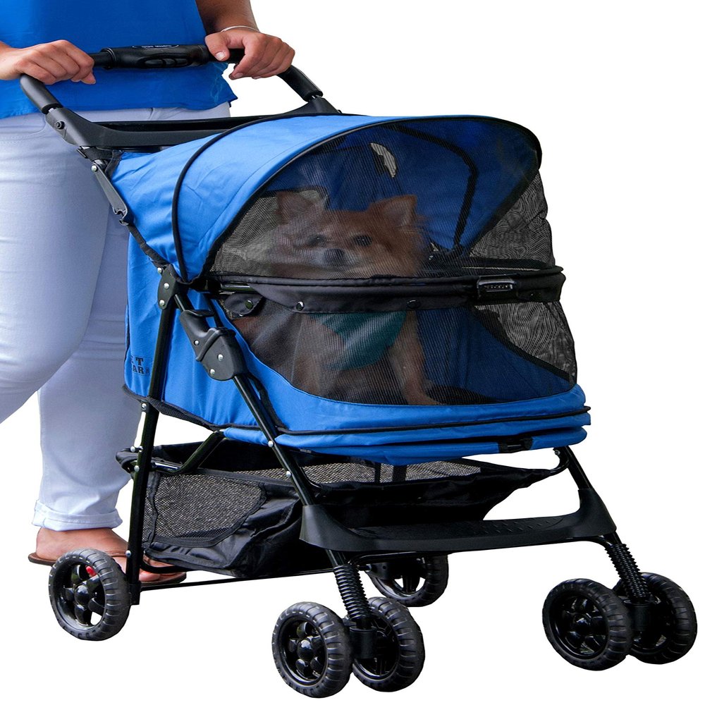 Pet Gear 02702 Happy Trails Dog/Pet Stroller, Zip-Free, Up to 15.9 kg, Sapphire Blue