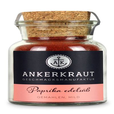 Ankerkraut Sweet Paprika, Mild and Fruity, Ground, 70 g Cork Jar