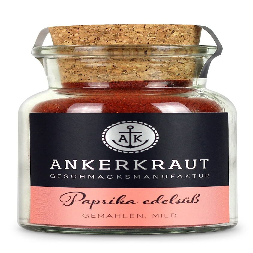 Ankerkraut Sweet Paprika, Mild and Fruity, Ground, 70 g Cork Jar
