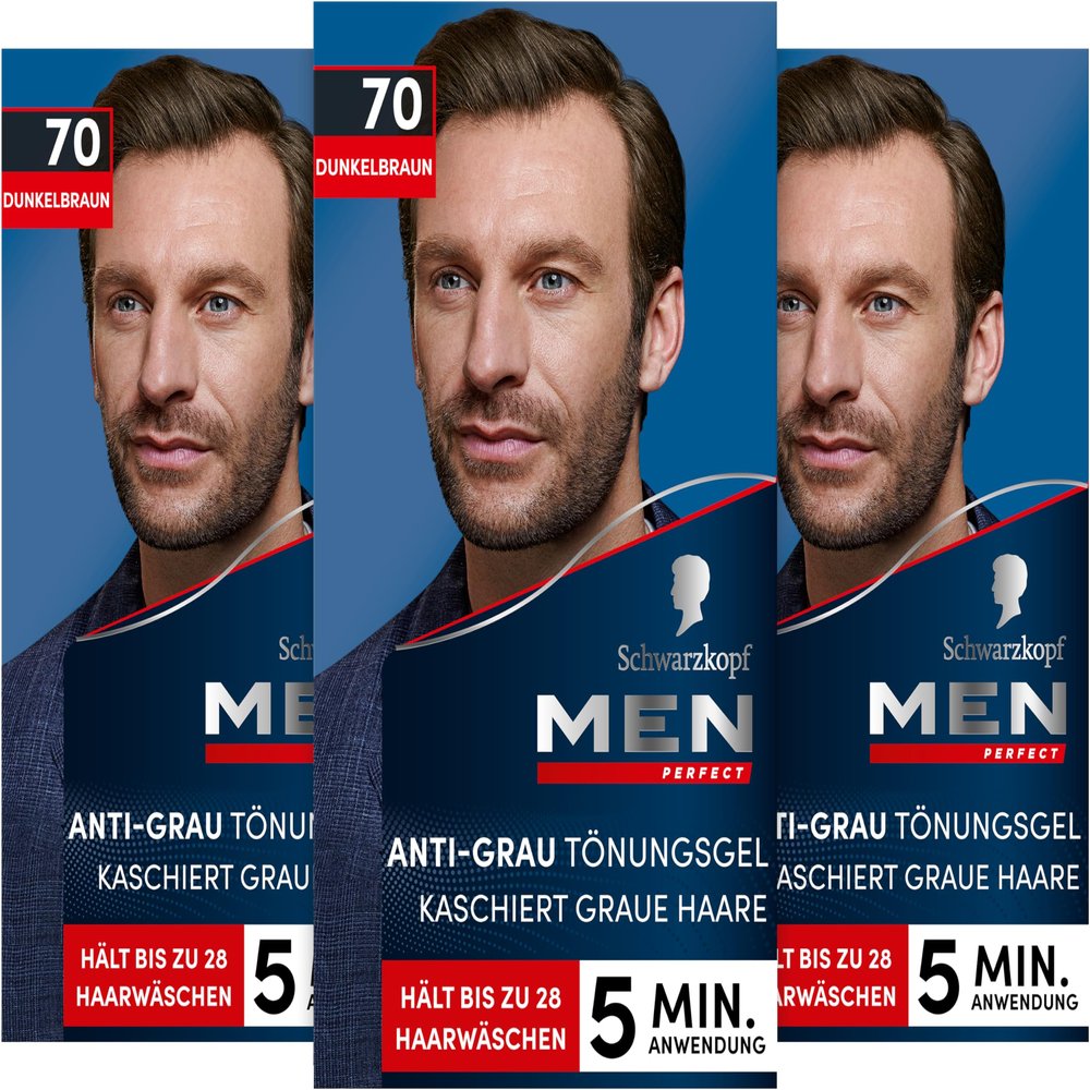 Schwarzkopf Men Perfect Anti-Gray Tinting Gel 70 Dark Brown (80 ml)